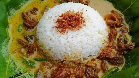 cara saji nasi gandul