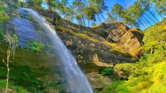 pemandangan air terjun transaran